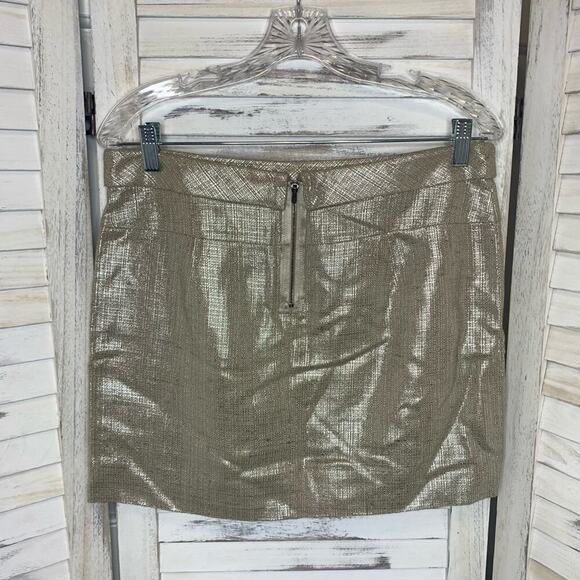 J. CREW COLLECTION Y2K 90s Women's Metallic Gold Mini Skirt NWT 8 Festival Retro - Picture 7 of 8